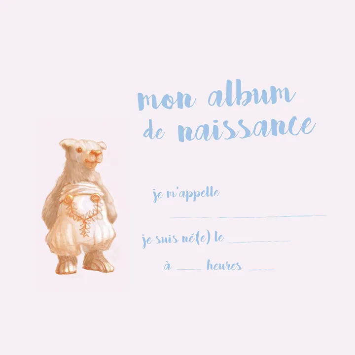 Couverture de l'album de naissance pour enfants nés sous X