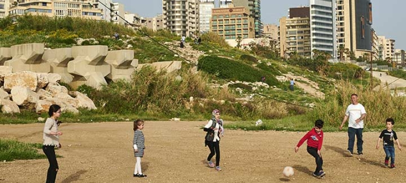 Temps en famille à Raouche au Liban