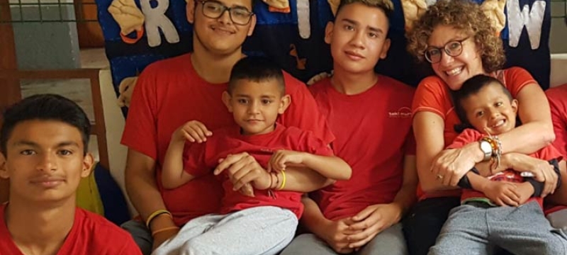 Groupe d'enfants de l'institut Taki Mundo au Mexique