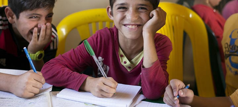 Enfant à l'école au Liban
