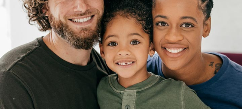 Famille de trois personnes